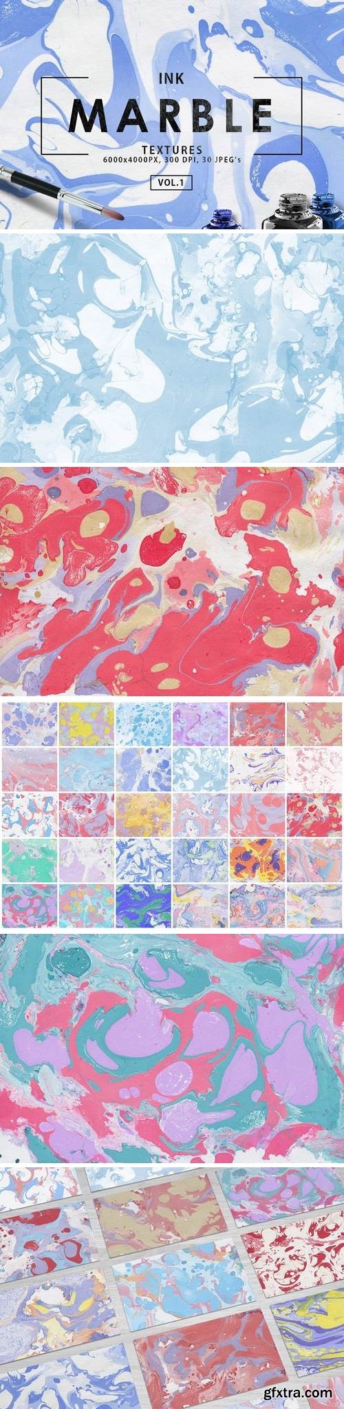 Multicolor Marble Ink Backgrounds Vol. 1