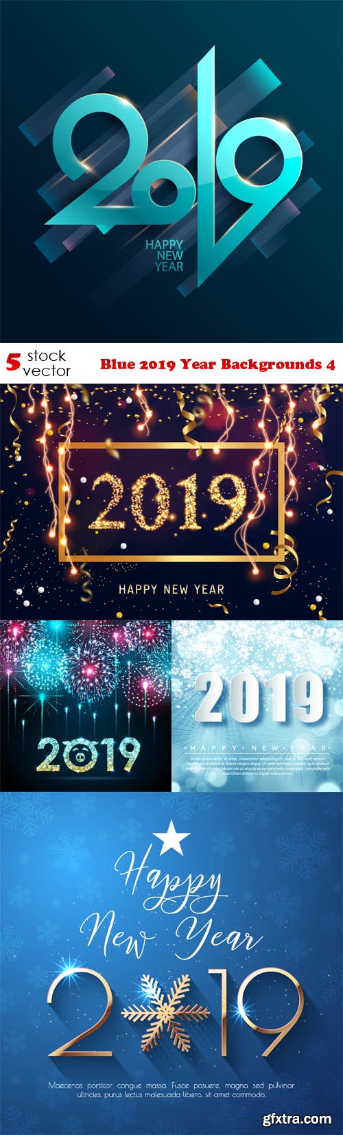 Vectors - Blue 2019 Year Backgrounds 4