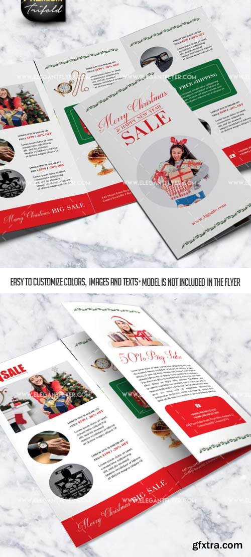 Christmas Sales V1 2018 Tri-Fold Brochure PSD Template