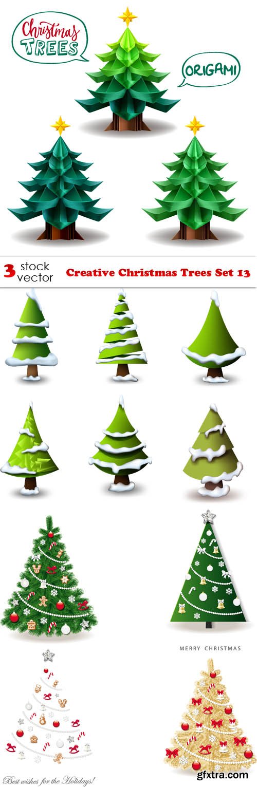Vectors - Creative Christmas Trees Set 13