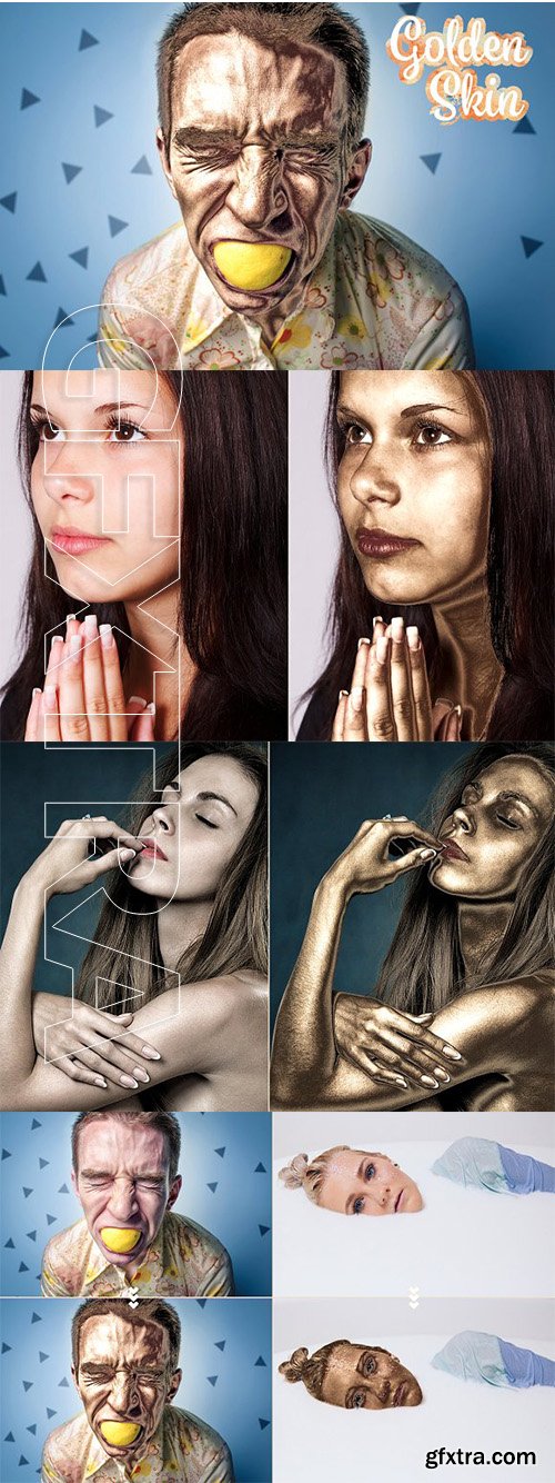 CreativeMarket - Golden Skin Photoshop Action 3146934