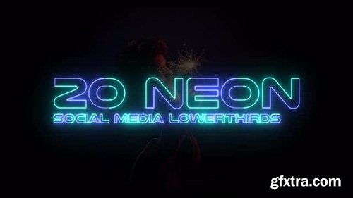 20 Neon Social Media Lower Third - After Effects 132042