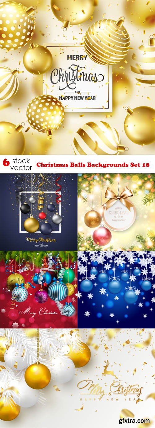 Vectors - Christmas Balls Backgrounds Set 18