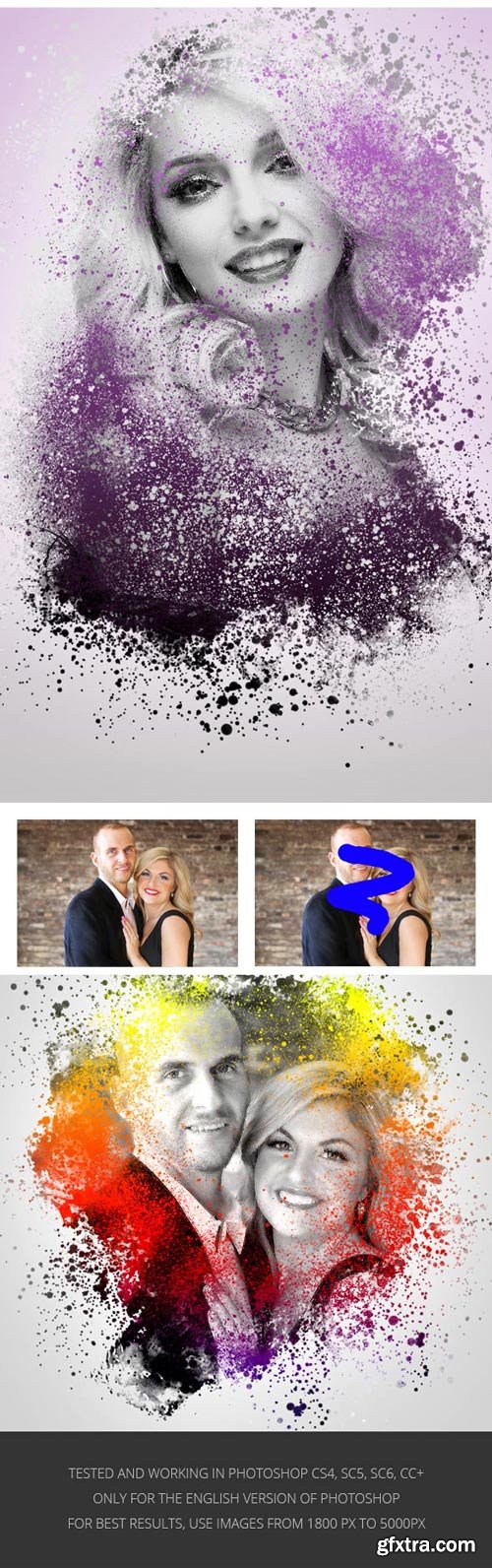 GraphicRiver - Colored Splash Photoshop Action - 22794175