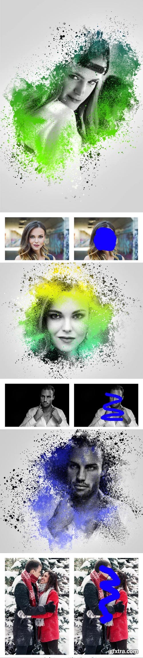 GraphicRiver - Colored Splash Photoshop Action - 22794175