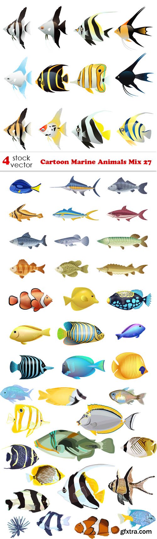 Vectors - Cartoon Marine Animals Mix 27