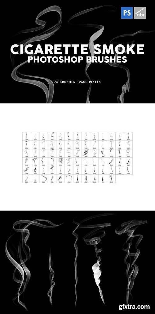 75 Cigarette Smoke Photoshop Stamp Brushes