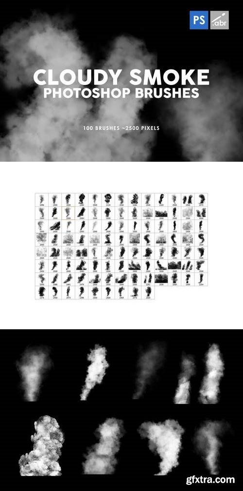 100 Cloudy Smoke Photoshop Stamp Brushes