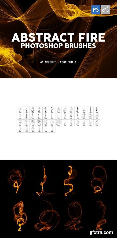 45 Abstract Fire Photoshop Stamp Brushes