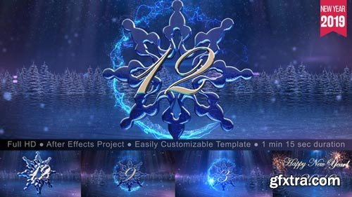 Videohive - New Year Snowflake Countdown 2019 - 6415067