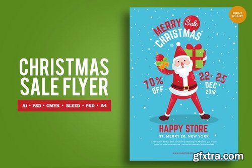 Merry Christmas Sale Flyer PSD and Vector Vol5