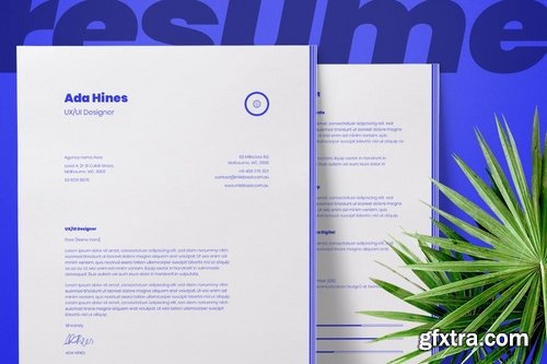 Portrait resumeCV template with cover letter