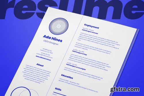 Portrait resumeCV template with cover letter