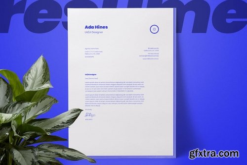 Portrait resumeCV template with cover letter