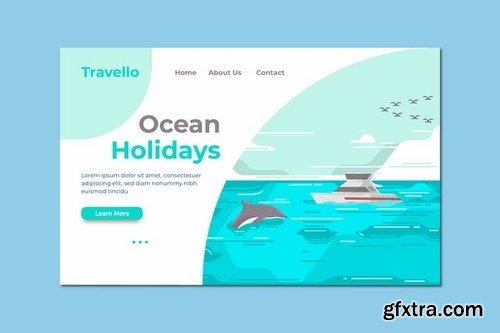 Ocean Holiday Landing Page Illustration