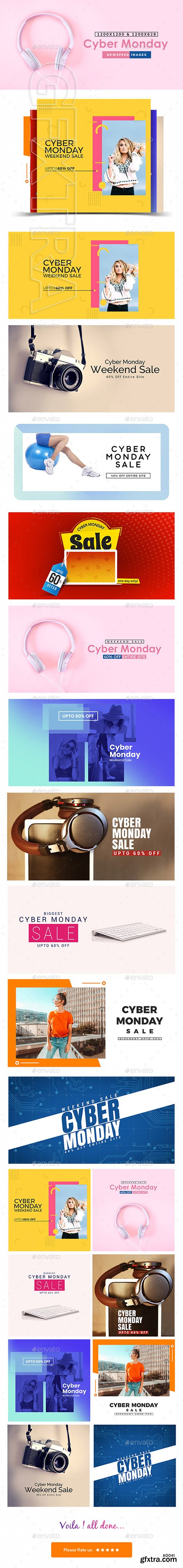 GraphicRiver - Cyber Monday Sale Facebook and Instagram Newsfeed Banners - 10 Designs 22882443