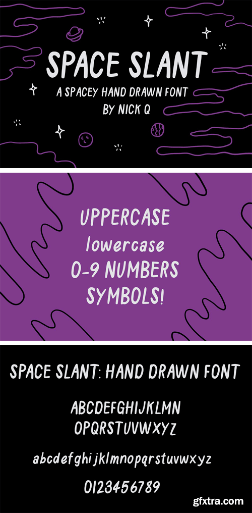 CM - Space Slant Hand Drawn Font 2800531