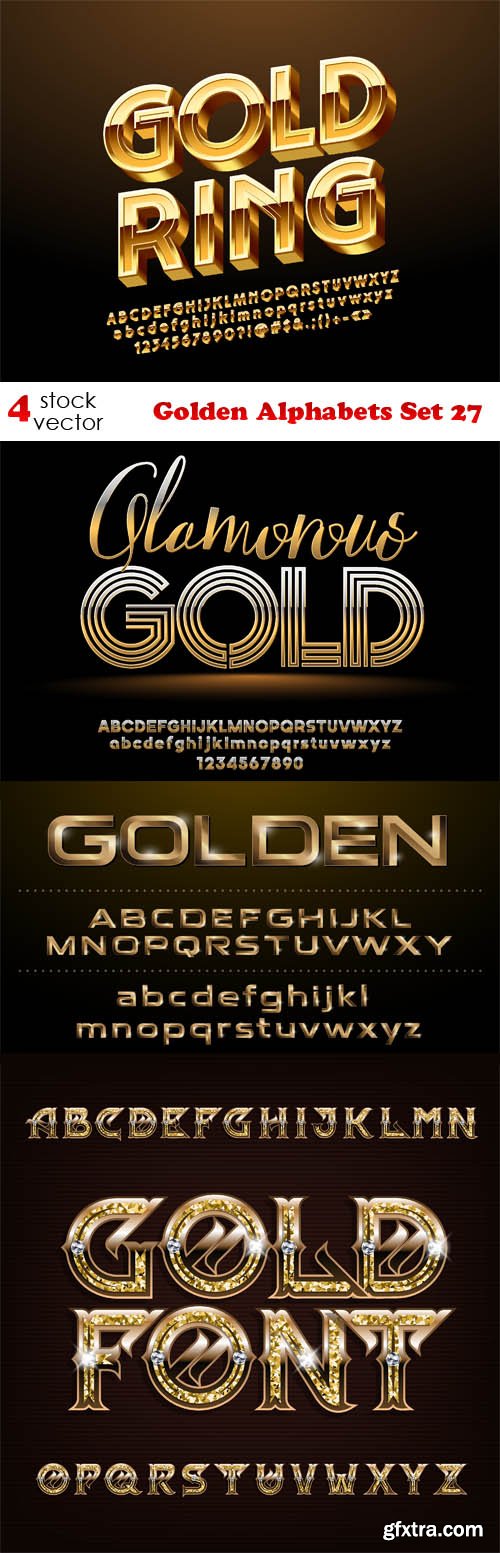 Vectors - Golden Alphabets Set 27