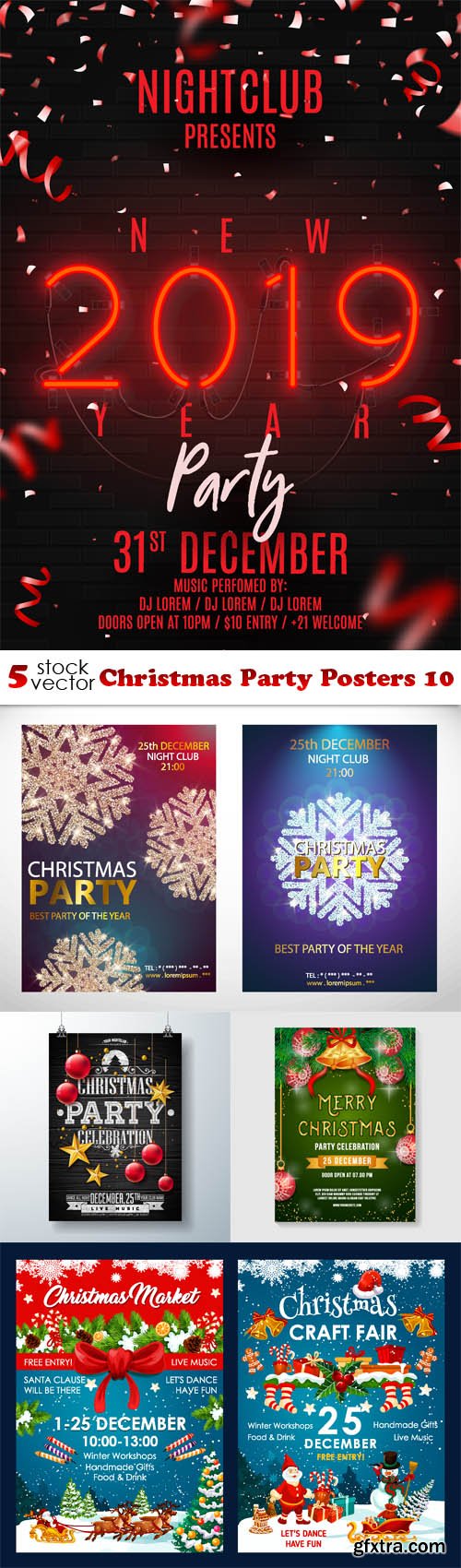 Vectors - Christmas Party Posters 10