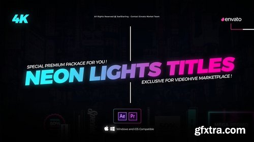 Videohive Neon Lights Titles 4K 22429324