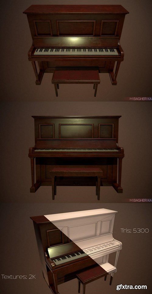 1920 Upright Piano – 3D Model