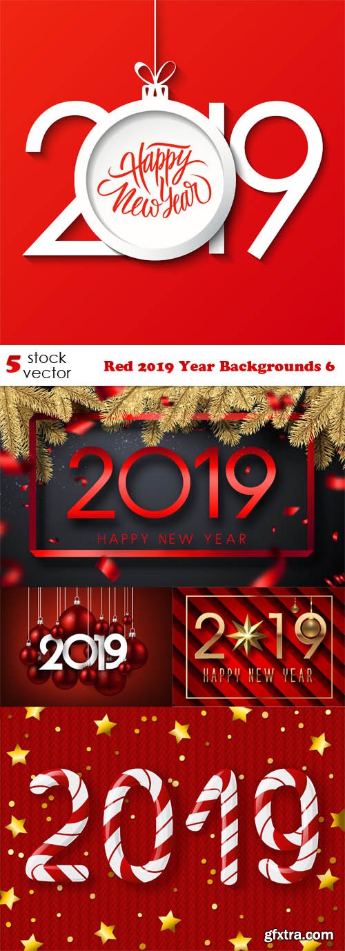 Vectors - Red 2019 Year Backgrounds 6