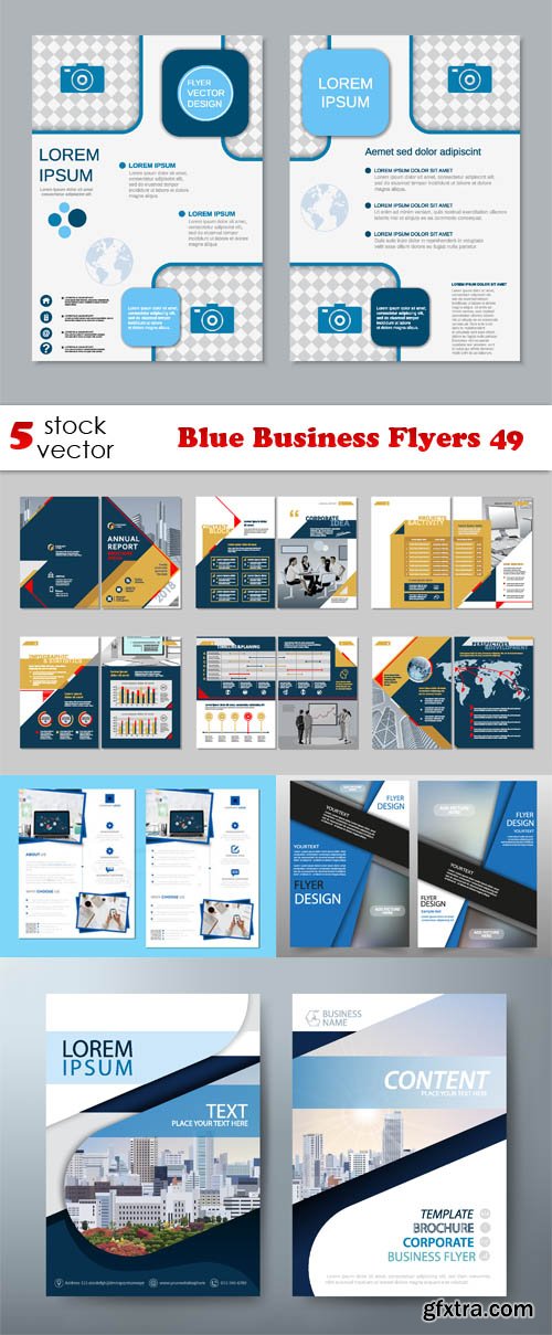 Vectors - Blue Business Flyers 49