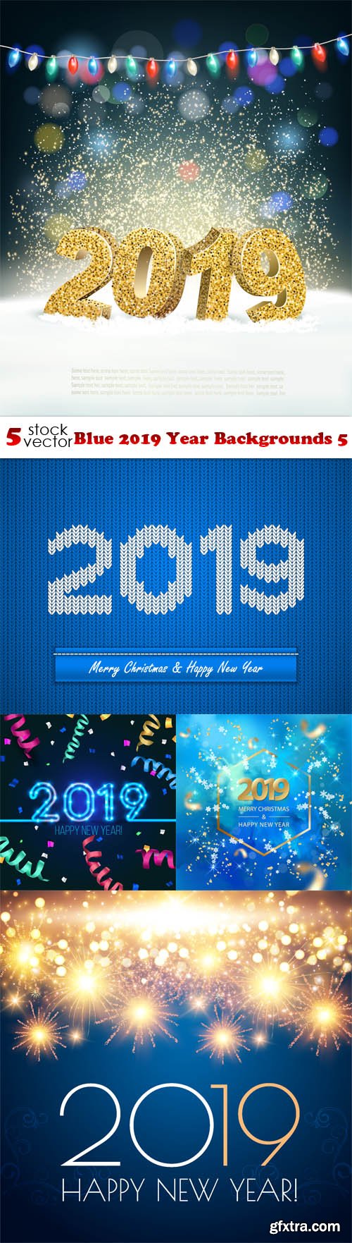 Vectors - Blue 2019 Year Backgrounds 5