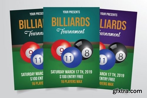 Billiards Tournament Flyer Template