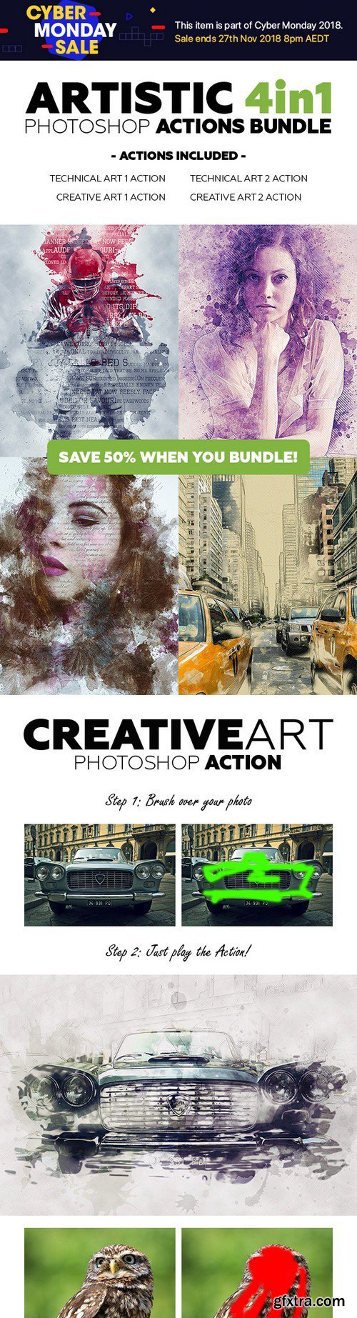 Graphicriver - Artistic 4in1 Photoshop Actions Bundle 21308151