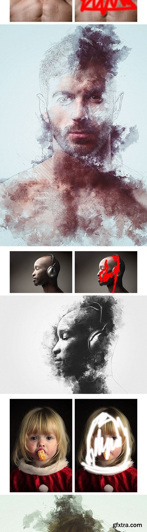 Graphicriver - Artistic 4in1 Photoshop Actions Bundle 21308151