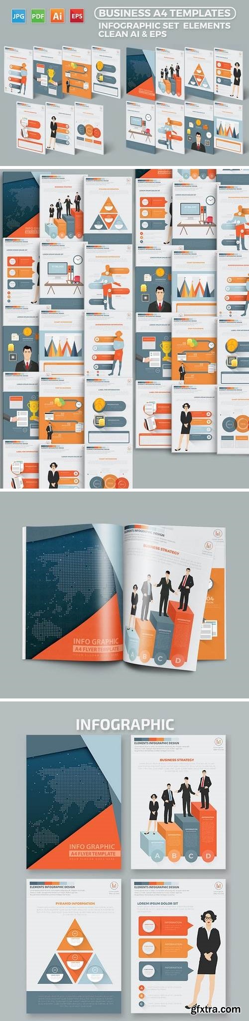 Business Infographics A4 Template Design