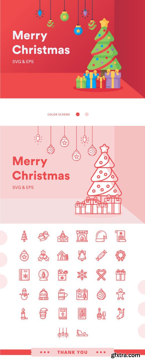 32 Christmas Icon Pack in Vector [EPS/SVG/PNG]
