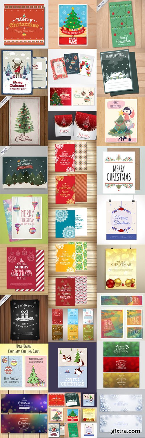 Christmas Cards Vector Collection 2 [Ai/EPS]