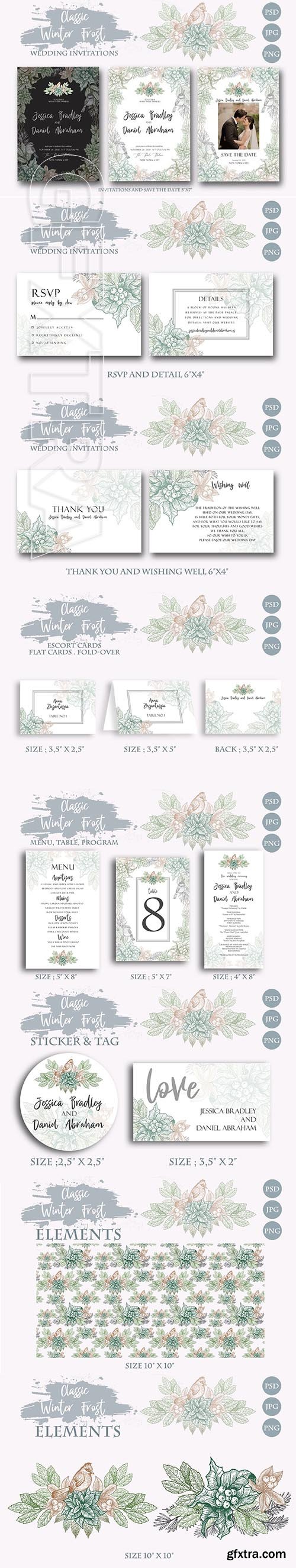 CreativeMarket - Classic Winter WEDDING INVITATIONS 3211514