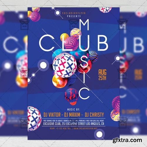 Club Music Night Flyer - Club A5 Template