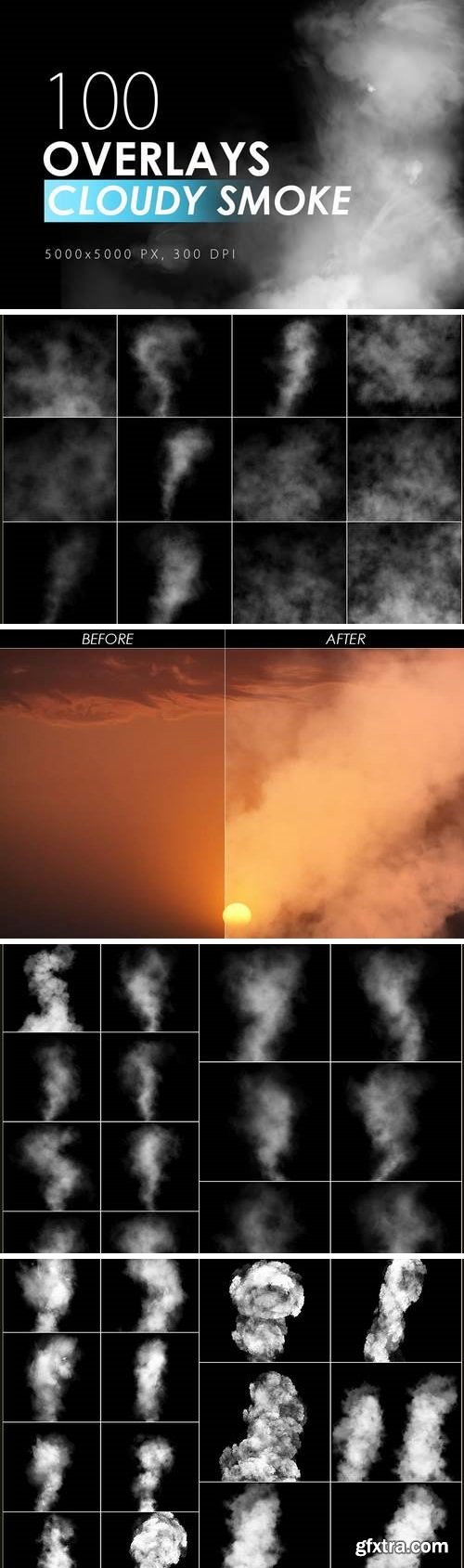 100 Cloudy Smoke Overlays