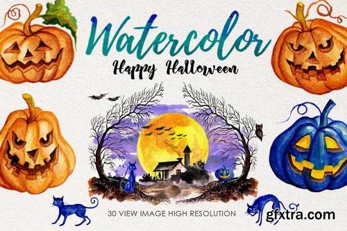 Watercolor Happy Halloween