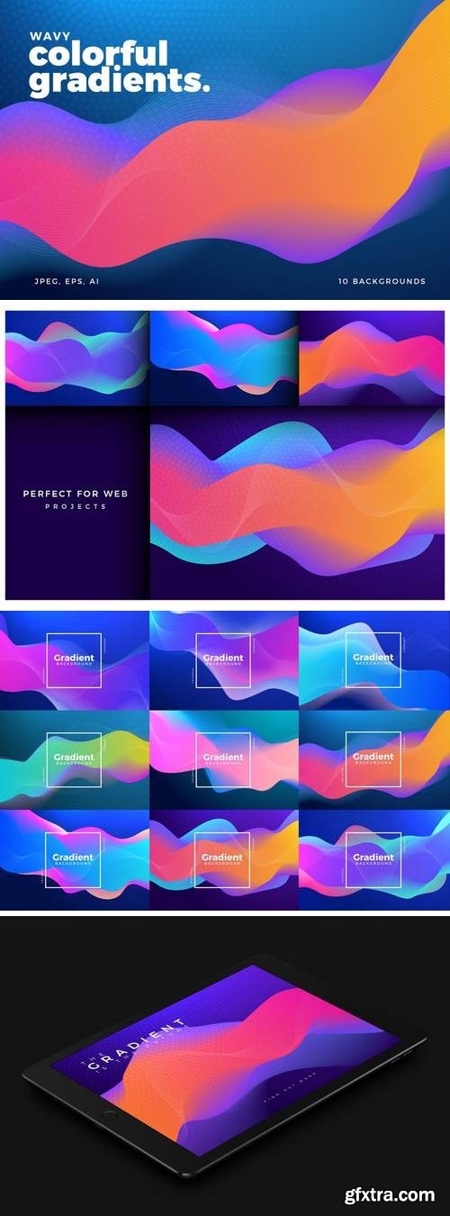 Colorful Wavy Gradient Backgrounds