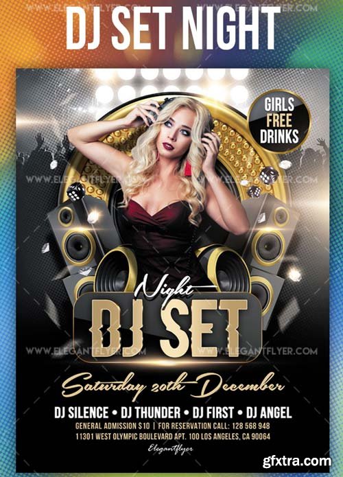 DJ Set Night V11 2018 Flyer PSD Template