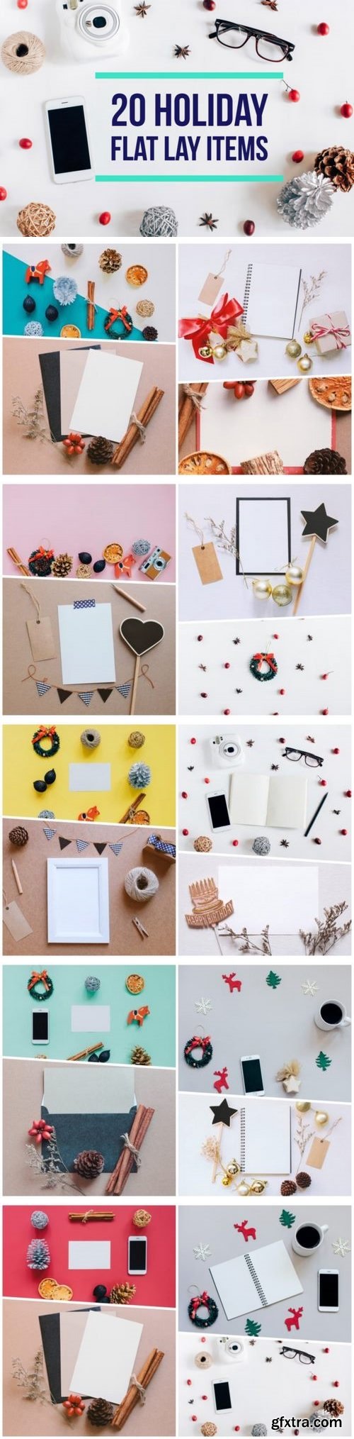 CM - 20 Holiday flat lay items collection 1064149