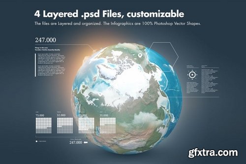 Illustrations of the Earth with Infographics v1