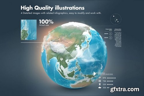 Illustrations of the Earth with Infographics v1