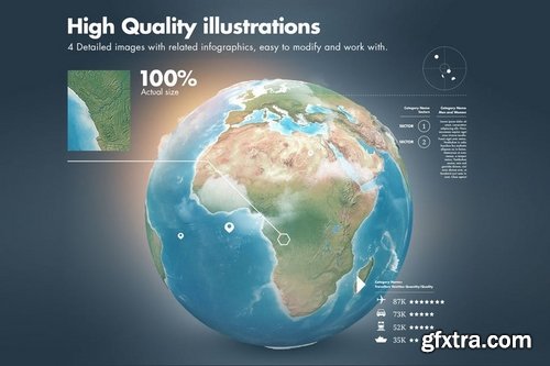 Illustrations of the Earth with Infographics v2