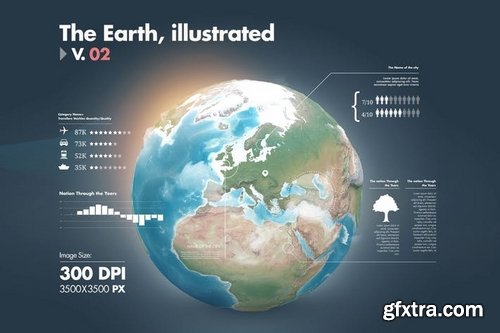 Illustrations of the Earth with Infographics v2