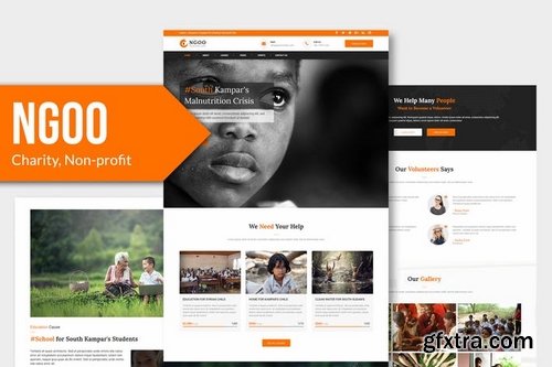 NGOO - Charity, Non-profit, PSD Template