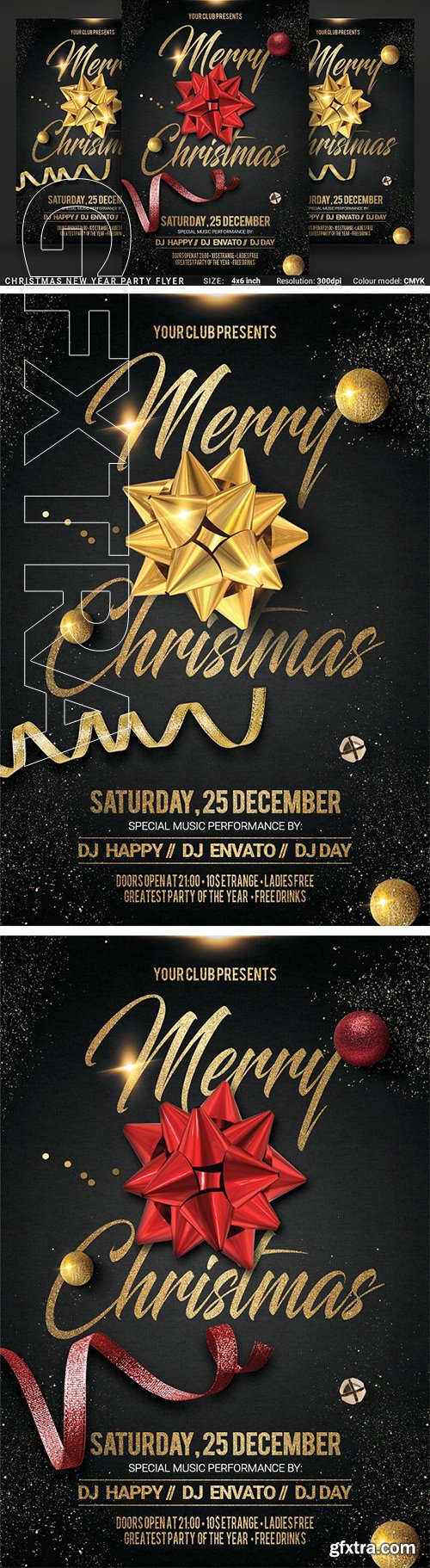 CreativeMarket - Christmas New Year Party Flyer 3207110