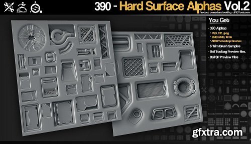 Gumroad - 390 Hard surface scifi Alphas/Height VOL.2