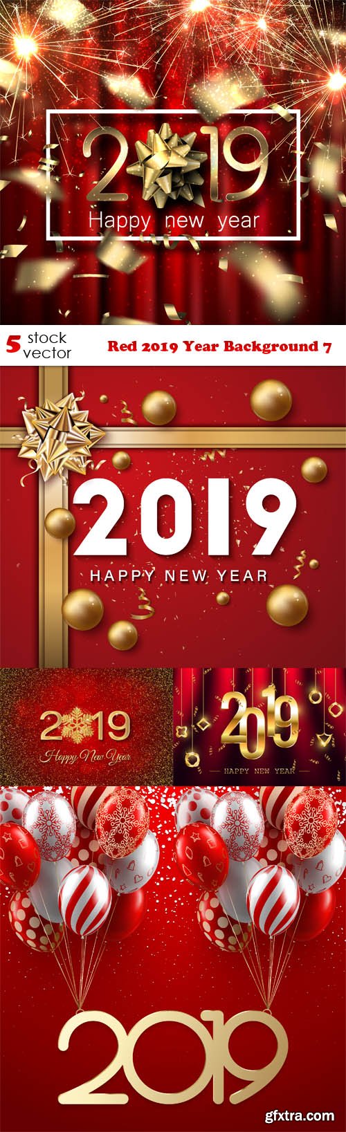 Vectors - Red 2019 Year Background 7