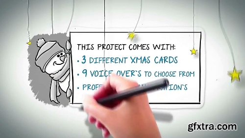 Videohive Whiteboard Xmas Cards With Voice Over 6277688